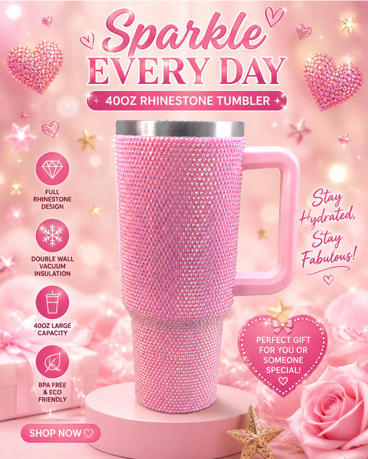 Rhinestone 40 oz tumbler